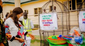 Recycledge donates plastic collection bins at NYSC OYO State
