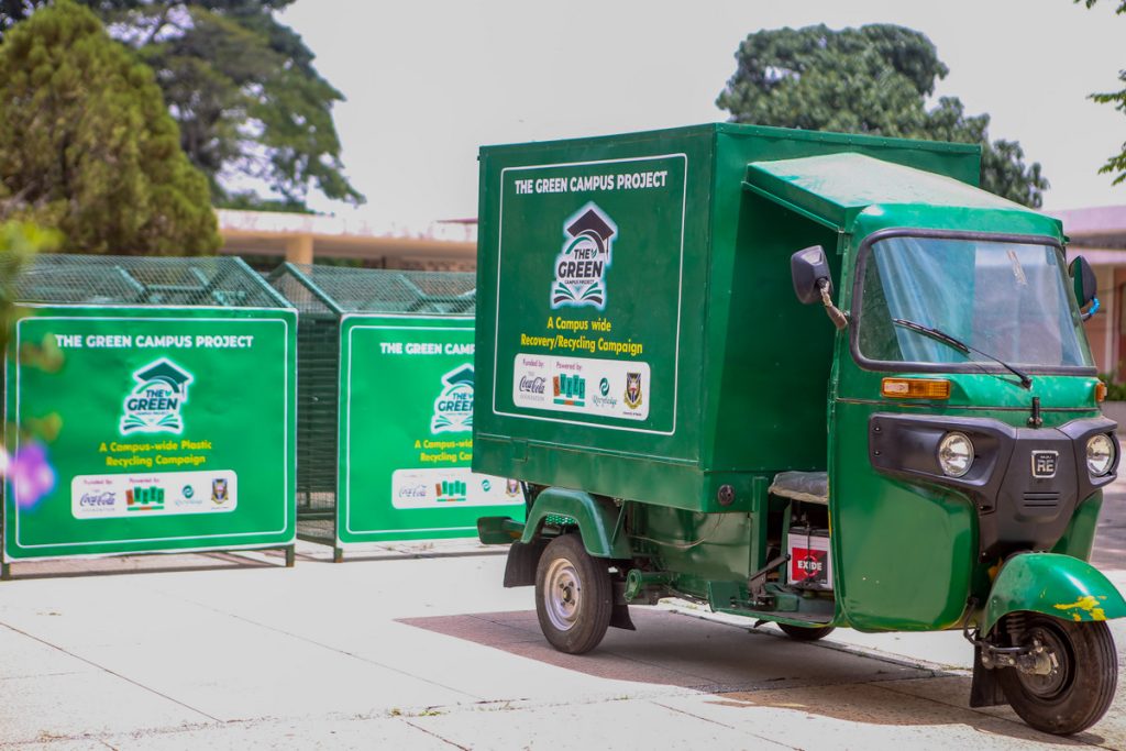 green campus project bins and tricycle