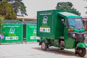 green campus project bins and tricycle